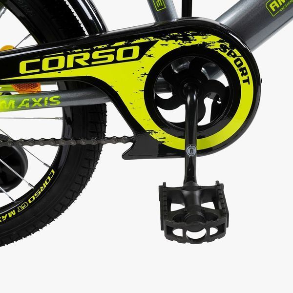 Велосипед двоколісний 18" дюймів "CORSO" MAXIS (CL-18922) ручне гальмо, додаткові колеса 163798 фото