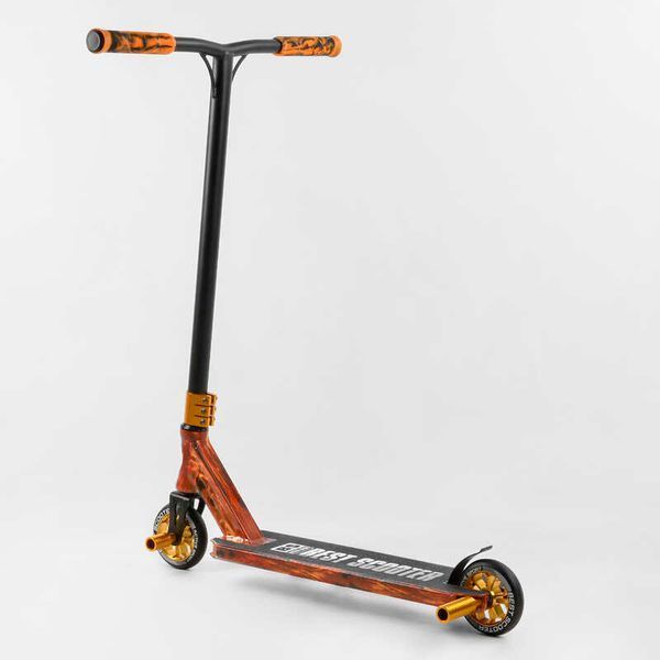 Самокат трюковый Best Scooter BS-77225 HIC-система, ПЕГИ, алюминиевый диск и дека с ПРИНТОМ, колёса PU, d=110мм, ширина руля - 60 см, в коробке 105676 фото