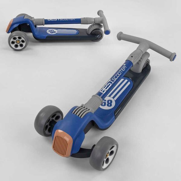 Самокат трехколесный (RS-8999) Best Scooter складной алюминиевый руль, колеса PU со светом 102024 фото