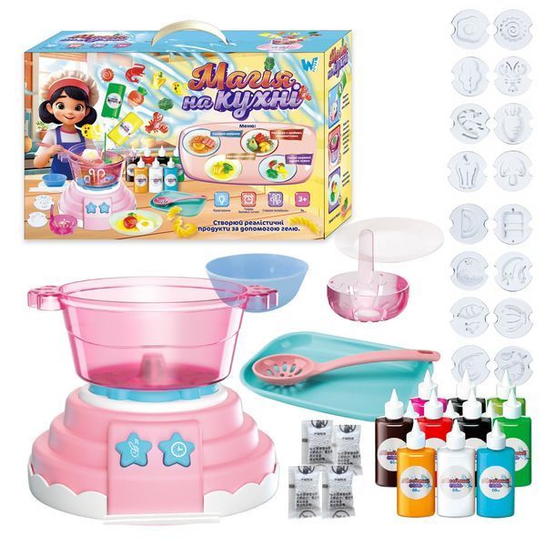 Дитяча мультиварка з підсвічуванням (47178) WToys звук булькання, форми, 10 гелів 154493 фото