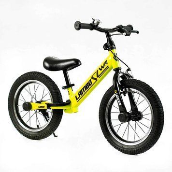 Велобіг з надувними колесами 14&rsquo;&rsquo; та ручним гальмом "CORSO LAMBO" (LB-14704) підставка для ніг, підніжка 144052 фото