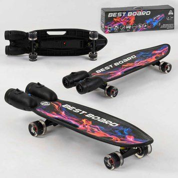 Скейтборд с дымом и музыкой Best Board (S-00501) USB зарядка, колеса PU со светом 60х45мм 102872 фото