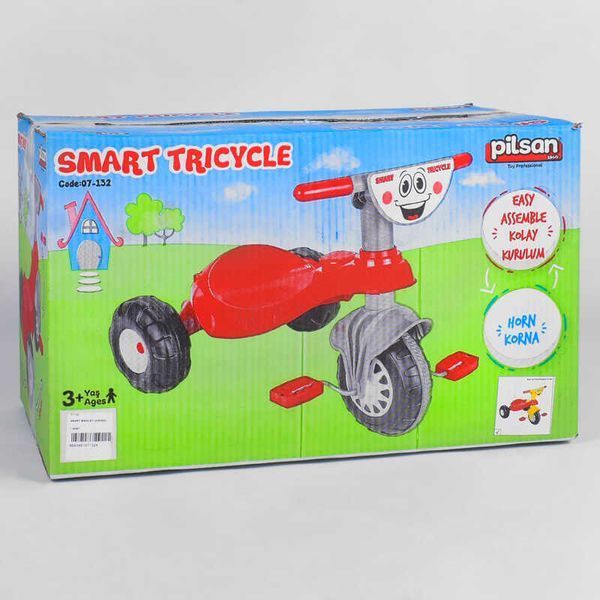 Детский велосипед Pilsan My Pet 07-132 КРАСНО-ЖЁЛТЫЙ, с клаксоном, в коробке 90581 фото