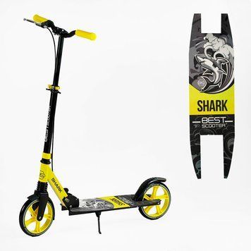Самокат двоколісний з амортизатором та ручним гальмом Best Scooter (SH-10865) "SHARK" 147537 фото