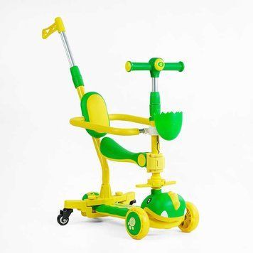 Самокат 5в1 "Skyper" GL-06257(6) колеса PU 125х40мм со светом, УКР. МУЗЫКА и подсветка платформы, с ДОП. КОЛЕСАМИ, защитный бампер, в коробке 153424 фото