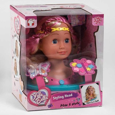Лялька-Голова YL 888 C (8) Манекен для зачісок та макіяжу, світловий ефект, з аксесуарами, в коробці 108635 фото