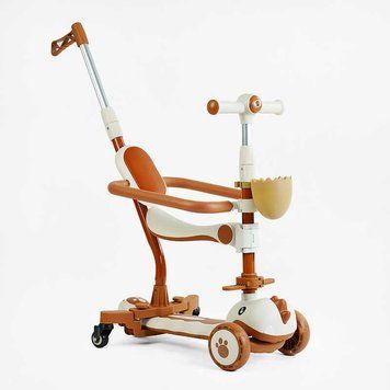 Самокат 5в1 "Skyper" GL-09077(6) колеса PU 125х40мм со светом, УКР. МУЗЫКА и подсветка платформы, с ДОП. КОЛЕСАМИ, защитный бампер, в коробке 153425 фото