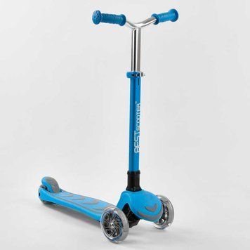 Самокат трехколесный (Y-00180) Best Scooter, складной алюминиевый руль, колеса PU со светом 102319 фото
