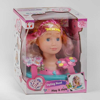 Лялька-Голова YL 888 D (8) Манекен для зачісок та макіяжу, світловий ефект, з аксесуарами, в коробці 108636 фото
