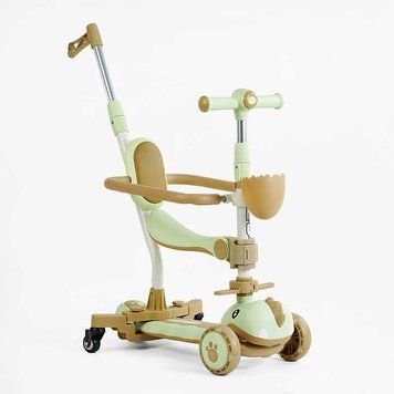 Самокат 5в1 "Skyper" GL-09813(6) колеса PU 125х40мм со светом, УКР. МУЗЫКА и подсветка платформы, с ДОП. КОЛЕСАМИ, защитный бампер, в коробке 153426 фото