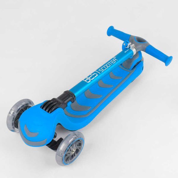 Самокат трехколесный с светящимися колесами (38603) Best Scooter складной алюминиевый руль 89687 фото