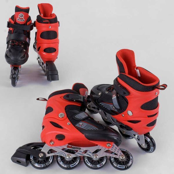Ролики 40082-S Best Roller / розмір 30-33 / колір - ЧЕРВОНИЙ колеса PVC, ПЕРЕДНЄ КОЛЕСО СВІТЛО, в сумці, d коліс - 6,5 см 98860 фото