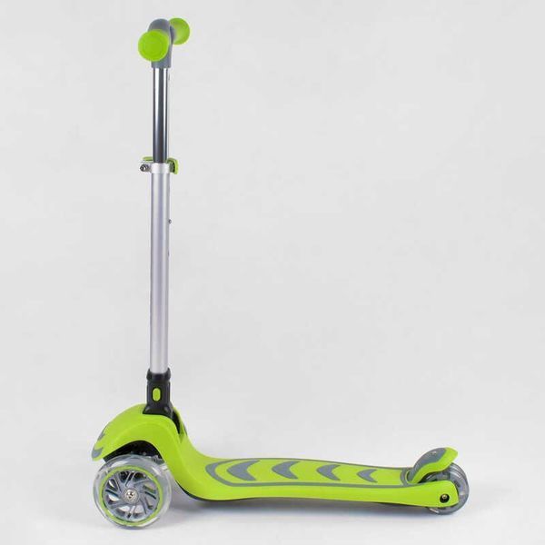 Самокат трехколесный 46987 Best Scooter складной алюминиевый руль, 4 колеса PU со светом, d=12 см 89684 фото