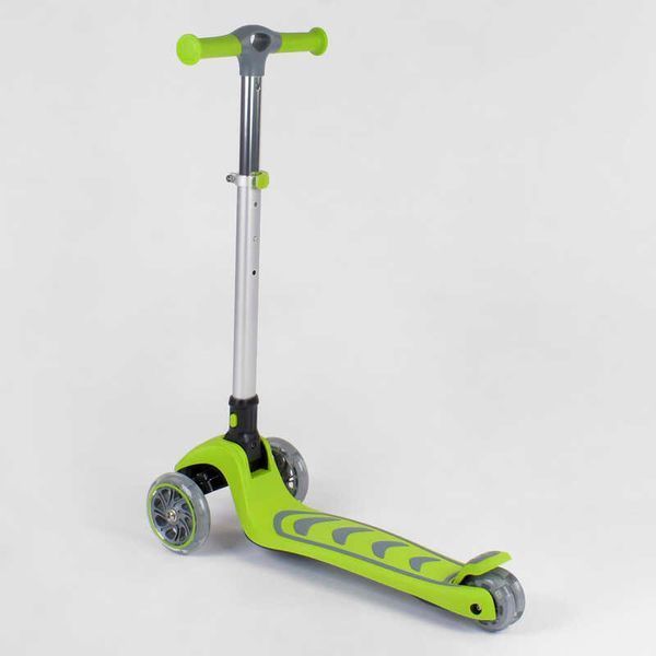 Самокат трехколесный 46987 Best Scooter складной алюминиевый руль, 4 колеса PU со светом, d=12 см 89684 фото