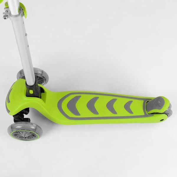 Самокат трехколесный 46987 Best Scooter складной алюминиевый руль, 4 колеса PU со светом, d=12 см 89684 фото