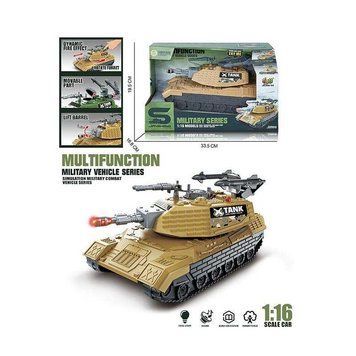 Танк JS 206 A (24/2) автоматична вібрація дула, масштаб 1:16, підсвічування, інерція, на батарейках, рухома башта з тріскачкою, в коробці 175166 фото