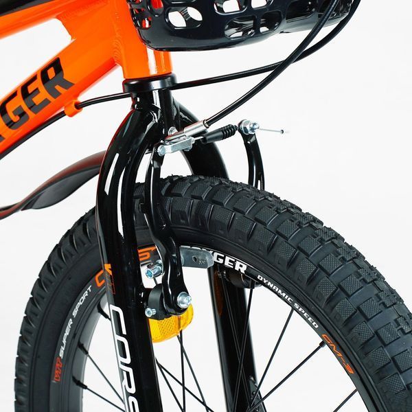 Детский двухколёсный велосипед Corso Tayger 18&Prime; с алюминиевой рамой, ручным тормозом, боковыми колесами и звонком (TG-11360) 153900 фото