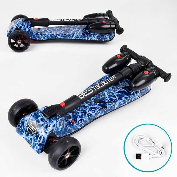 Трехколесный самокат с турбиной и музыкой "Best Scooter" MAXI" (46189) складной алюминиевый руль 100060 фото