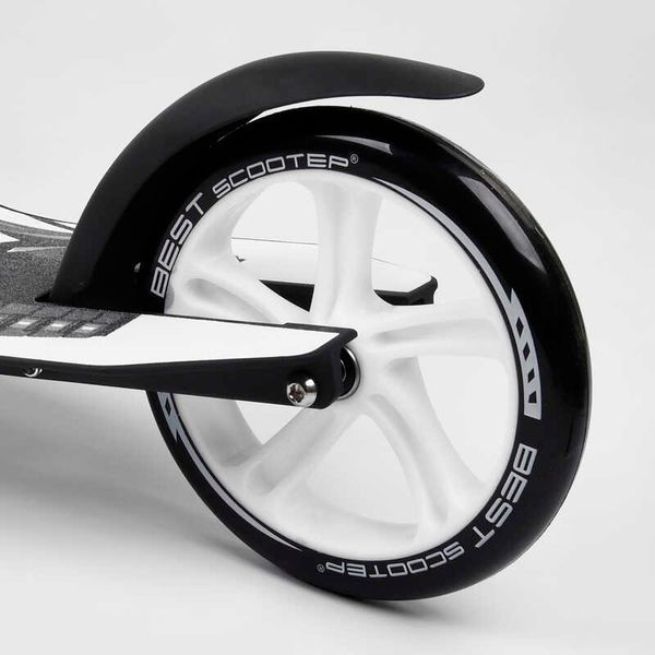Самокат двоколісний Best Scooter (75343) колеса PU - переднє 23 см, заднє - 20 см, 1 амортизатор, широкий руль, зажим руля, в коробці 100069 фото