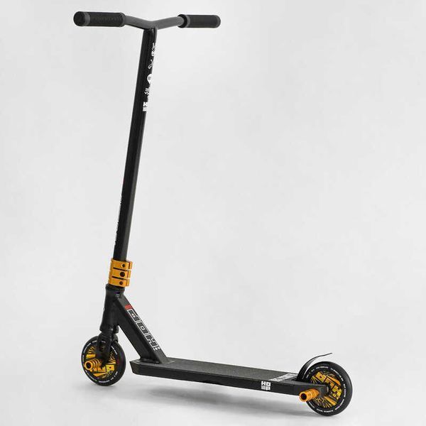 Самокат трюковий N-01801 "Best Scooter" "HOP", HIC-система, ПЕГИ, алюмінієвий диск та дека, колеса PU, d=120мм, ширина керма 58 см 115638 фото