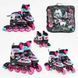 Ролики 27405-S Best Roller /размер 30-33/ цвет &ndash; РОЗОВЫЙ (6) колеса PU, ПЕРЕДНЕЕ КОЛЕСО СВЕТ, d колес &ndash; 6.5 см, в сумке 151219 фото