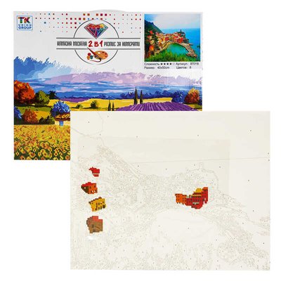 Картина за номерами + Алмазна мозаїка B 70118 (30) "TK Group", 40х50 см, "Прибережне місто", в коробці 136180 фото