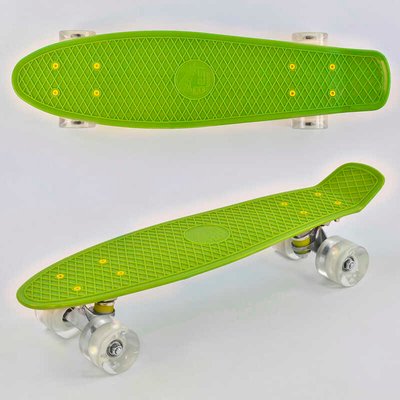 Скейт Пенни борд 0355 Best Board, САЛАТОВЫЙ, доска=55см, колёса PU со светом, диаметр 6см 85031 фото