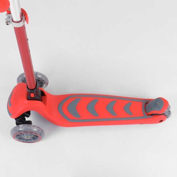 Самокат трехколесный с светящимися колесами (92606) Best Scooter складной алюминиевый руль 89686 фото