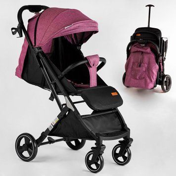 Коляска прогулянкова дитяча "JOY" Comfort L-30201 колір ФІОЛЕТОВИЙ, рама сталь з алюмінієм, футкавер, підсклянник, телескопічна ручка 118433 фото