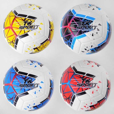 Мяч футбольный C 44442 (60) "TK Sport", 4 вида, вес 400-420 грамм, материал TPE, баллон резиновый c ниткой, размер №5 99787 фото