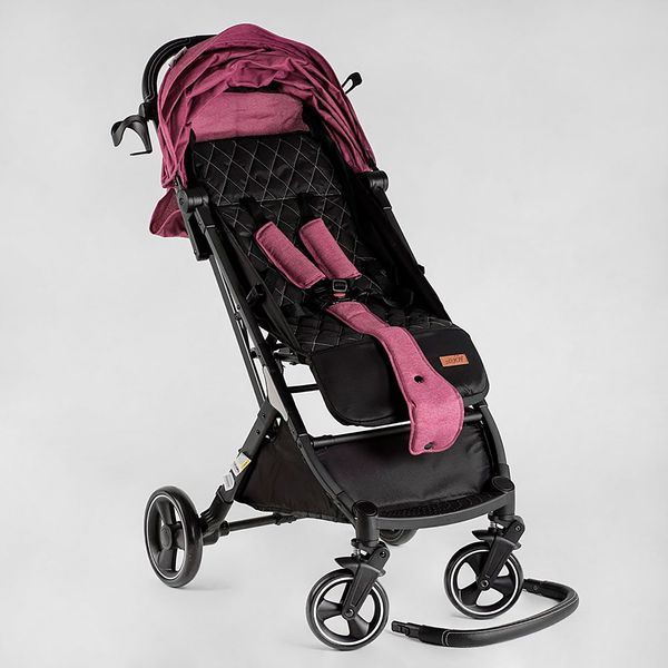 Коляска прогулянкова дитяча "JOY" Comfort L-30201 колір ФІОЛЕТОВИЙ, рама сталь з алюмінієм, футкавер, підсклянник, телескопічна ручка 118433 фото