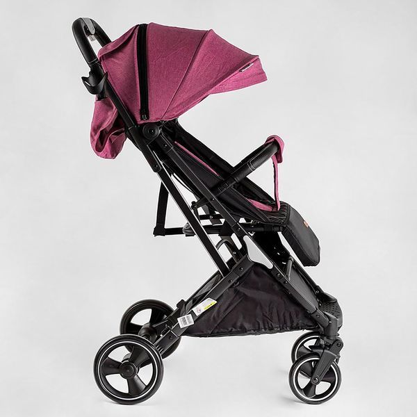 Коляска прогулянкова дитяча "JOY" Comfort L-30201 колір ФІОЛЕТОВИЙ, рама сталь з алюмінієм, футкавер, підсклянник, телескопічна ручка 118433 фото