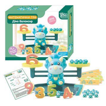 Балансир "Діно" 27266 (18/2) "4FUN Game Club", мелодії та звуки, 30 карток, 19 динозавриків, 10 цифр, в коробці 140684 фото