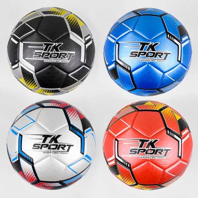 Мяч футбольный C 44448 (60) "TK Sport", 4 вида, вес 350-370 грамм, материал TPE, баллон резиновый 99740 фото