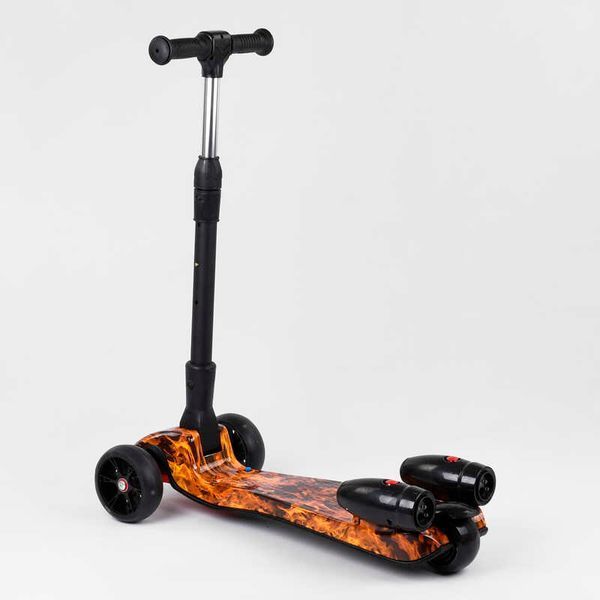 Триколісний самокат з турбіною та музикою "Best Scooter" MAXI" (89341) складне алюмінієве кермо 100061 фото