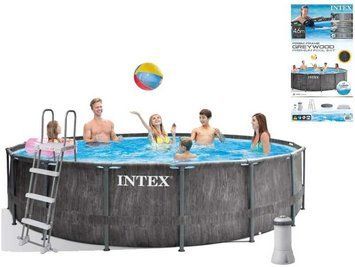 Intex Басейн каркасний 26742 NP (1) 457 x 122 см (3 785 л/год, драбина, тент, підстилка), насос-фільтр, в коробці 99226 фото