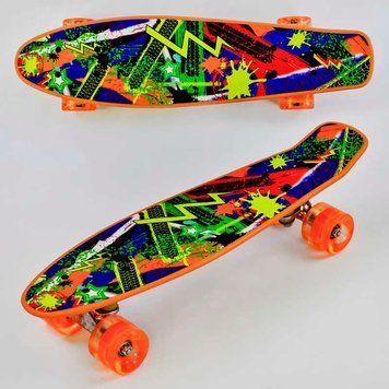 Пенні борд дитячий колеса поліуретанові світяться d = 6см (Р 12305) Best Board, дошка = 55см 74495 фото
