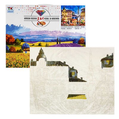 Картина за номерами + Алмазна мозаїка B 70186 (30) "TK Group", 40х50 см, "Вулички Парижа", в коробці 136183 фото