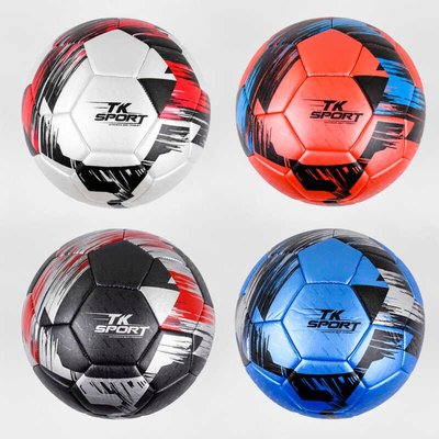 Мяч футбольный C 44449 (60) "TK Sport", 4 вида, вес 350-370 грамм, материал TPE, баллон резиновый 99741 фото
