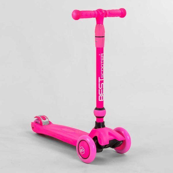 Самокат-велобіг 3в1 триколісний BS-23180 Best Scooter, 3 колеса PU зі світлом, сидіння, амортизатори, батьківська ручка 104497 фото