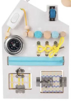 Бизиборд C 64871 (22), компас, шнуровка, змейка, замочки, колесо, переключатель, в коробке 149801 фото