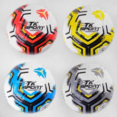 Мяч футбольный C 50189 (60) "TK Sport" 4 вида, вес 400-420 грамм, материал TPE, баллон резиновый, размер №5 114342 фото