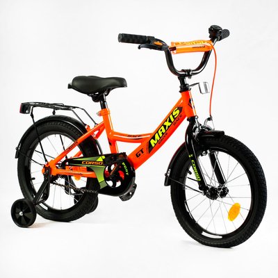 Велосипед 16" дюймов двухколесный "CORSO" MAXIS (CL-16177) ручной тормоз, сиденье с ручкой, дополнительные колеса, СОБРАННЫЙ НА 75% 143124 фото