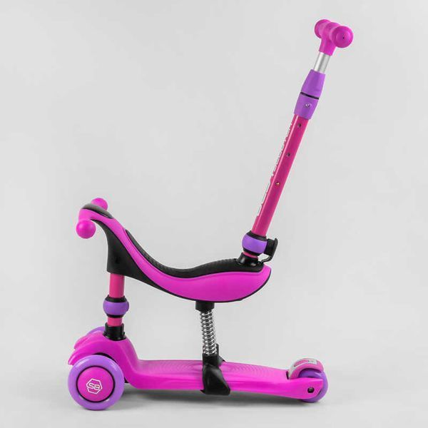 Самокат велобег 3в1 трехколесный BS-26566 Best Scooter 3 колеса PU со светом, сидение, амортизаторы, родительская ручка 105656 фото