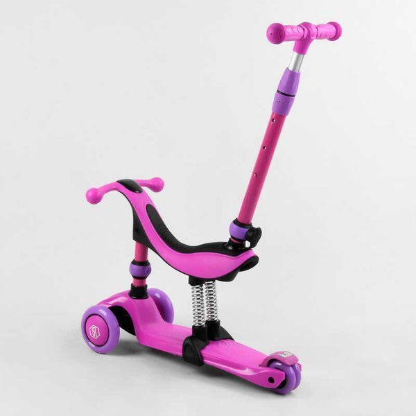 Самокат велобег 3в1 трехколесный BS-26566 Best Scooter 3 колеса PU со светом, сидение, амортизаторы, родительская ручка 105656 фото