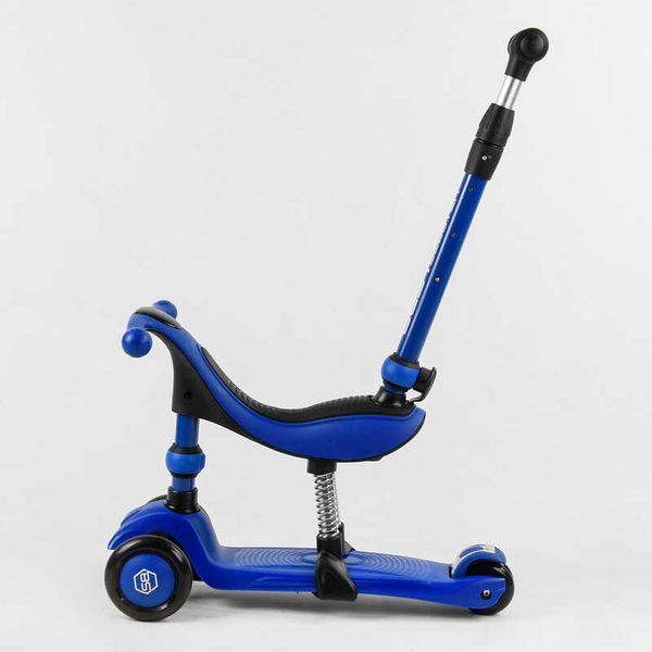 Самокат-велобег 3в1 трехколесный BS-27018 Best Scooter, 3 колеса PU со светом, сидение, амортизаторы, родительская ручка 105408 фото