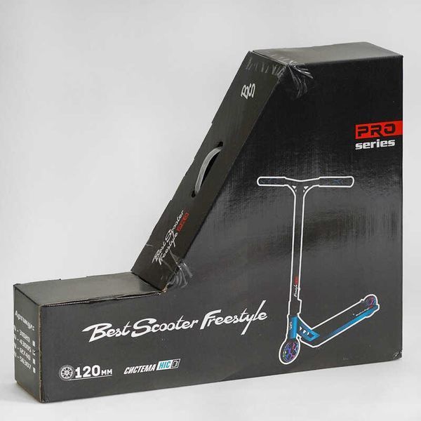 Самокат трюковый N- 56307 "Best Scooter" "Freestyle", HIC-система, ПЕГИ, алюминиевый диск и дека, колёса PU, d=120мм, ширина руля 58 см 115642 фото
