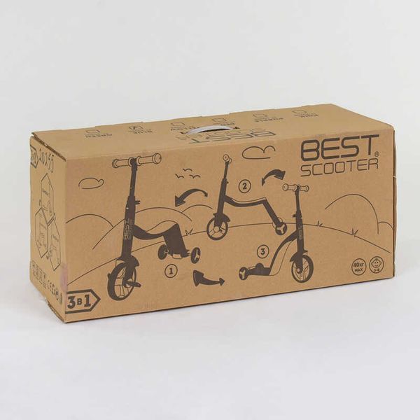Самокат дитячий 3в1 JT 28288 Best Scooter, самокат-велобіг-велосипед, світло, 8 мелодій 80454 фото
