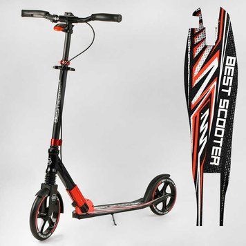 Самокат двоколісний з амортизатором та ручним гальмом "Best Scooter" (10304) колеса поліуретанові 113219 фото