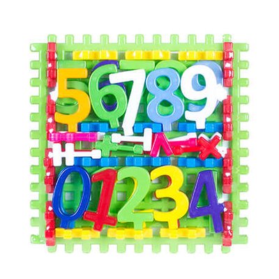 Набор детский "Математика №2" 114/20 (10) "BAMSIC" цифры 0-9, математические знаки, сетки 103752 фото